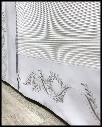 Gardenya Çift Kişilik Nevresim Pike Takımı 7 Parça (GRİ KUMAŞ GRİ NAKIŞ) - 2