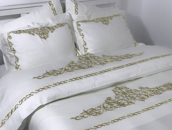 Maraş Çift Kişilik Nevresim Pike Takımı 7 Parça (GOLD) - 1